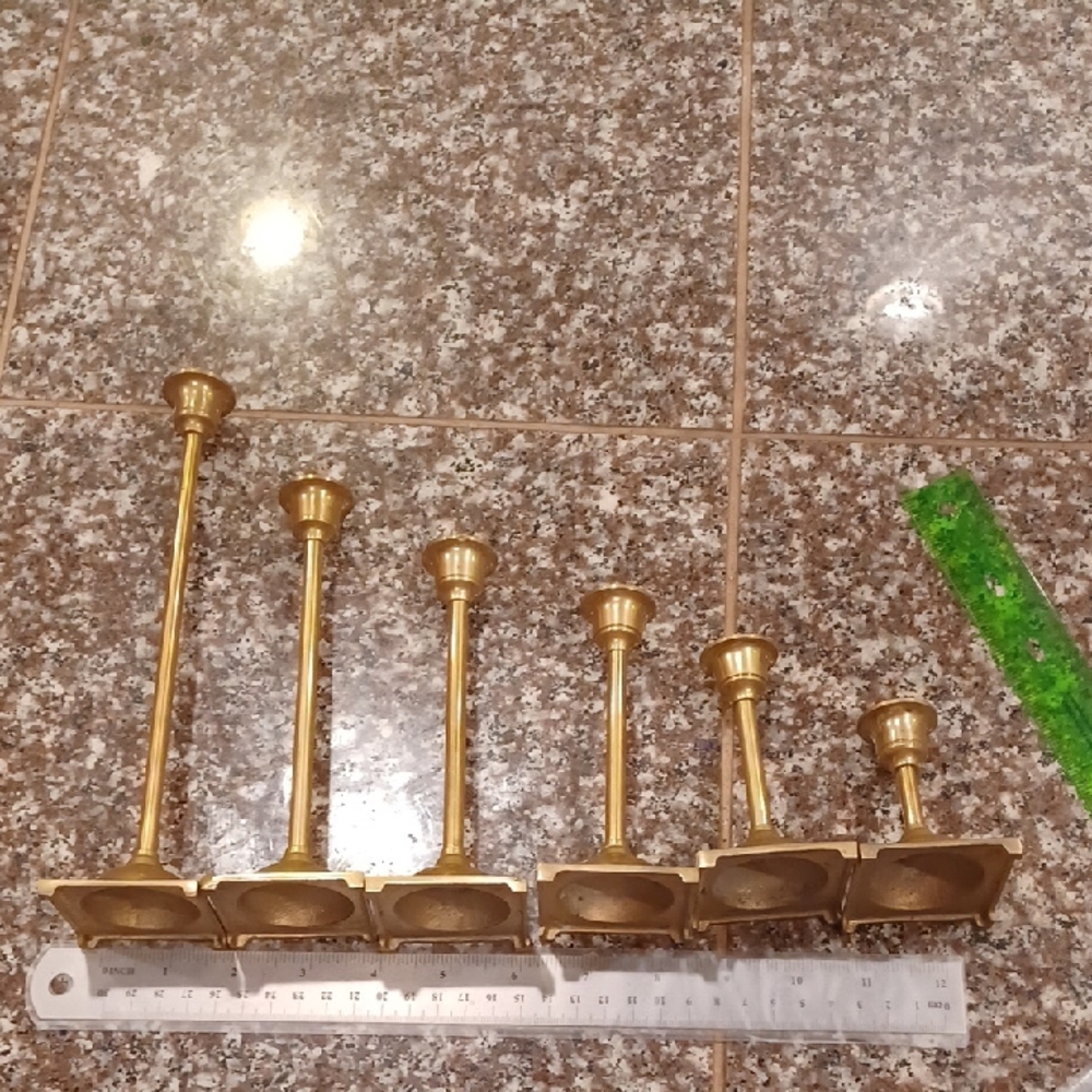 Set of 6 Gold Candle Holders